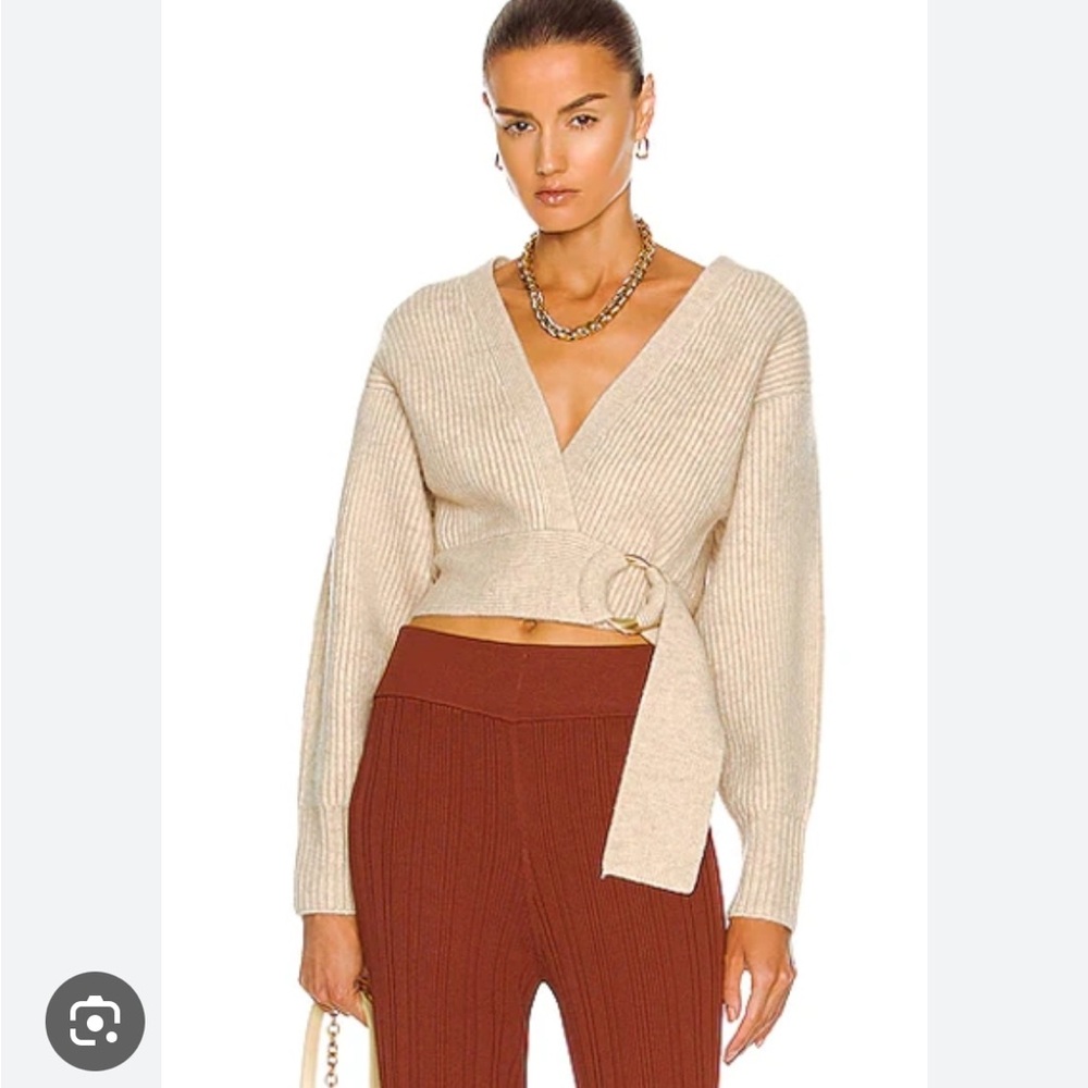Cult Gaia Tully Wrap Belted Sweater Sz XS #0785 - Picture 2 of 8
